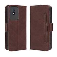 Funda de Cuero Cartera con Soporte Carcasa BY3 para Vivo Y02A Marron