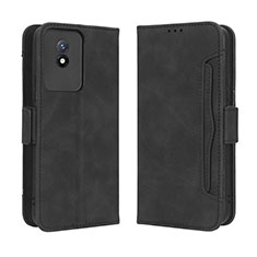 Funda de Cuero Cartera con Soporte Carcasa BY3 para Vivo Y02A Negro