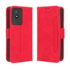 Funda de Cuero Cartera con Soporte Carcasa BY3 para Vivo Y02A Rojo