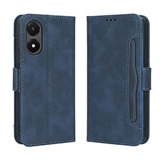 Funda de Cuero Cartera con Soporte Carcasa BY3 para Vivo Y02S Azul