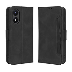 Funda de Cuero Cartera con Soporte Carcasa BY3 para Vivo Y02S Negro