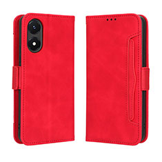 Funda de Cuero Cartera con Soporte Carcasa BY3 para Vivo Y02S Rojo