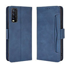 Funda de Cuero Cartera con Soporte Carcasa BY3 para Vivo Y20s Azul