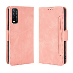 Funda de Cuero Cartera con Soporte Carcasa BY3 para Vivo Y20s G Rosa