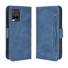 Funda de Cuero Cartera con Soporte Carcasa BY3 para Vivo Y21 Azul