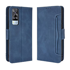 Funda de Cuero Cartera con Soporte Carcasa BY3 para Vivo Y31 (2021) Azul