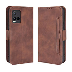 Funda de Cuero Cartera con Soporte Carcasa BY3 para Vivo Y32 4G Marron