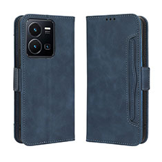 Funda de Cuero Cartera con Soporte Carcasa BY3 para Vivo Y35 4G Azul