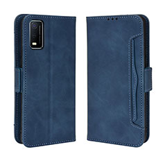 Funda de Cuero Cartera con Soporte Carcasa BY3 para Vivo Y3s (2021) Azul