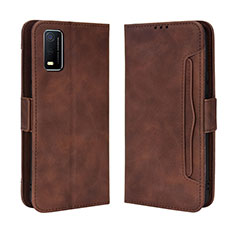 Funda de Cuero Cartera con Soporte Carcasa BY3 para Vivo Y3s (2021) Marron