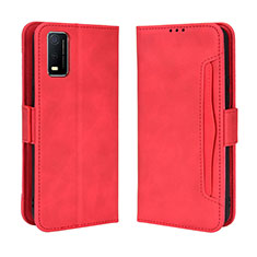 Funda de Cuero Cartera con Soporte Carcasa BY3 para Vivo Y3s (2021) Rojo