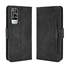 Funda de Cuero Cartera con Soporte Carcasa BY3 para Vivo Y51A Negro