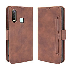 Funda de Cuero Cartera con Soporte Carcasa BY3 para Vivo Y5s Marron