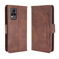 Funda de Cuero Cartera con Soporte Carcasa BY3 para Vivo Y73 (2021) Marron