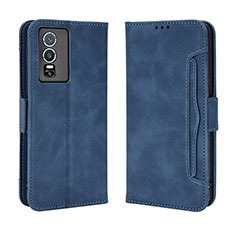 Funda de Cuero Cartera con Soporte Carcasa BY3 para Vivo Y76 5G Azul