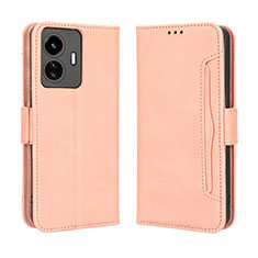 Funda de Cuero Cartera con Soporte Carcasa BY3 para Vivo Y77e 5G Rosa