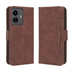 Funda de Cuero Cartera con Soporte Carcasa BY3 para Vivo Y77e t1 Marron