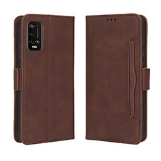 Funda de Cuero Cartera con Soporte Carcasa BY3 para Wiko Power U20 Marron