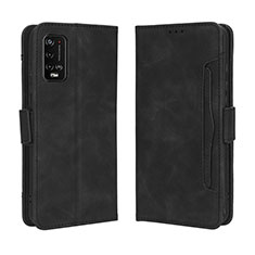 Funda de Cuero Cartera con Soporte Carcasa BY3 para Wiko Power U20 Negro