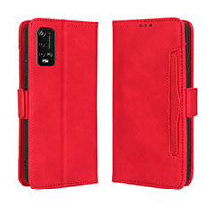 Funda de Cuero Cartera con Soporte Carcasa BY3 para Wiko Power U20 Rojo