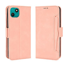 Funda de Cuero Cartera con Soporte Carcasa BY3 para Wiko T10 Rosa