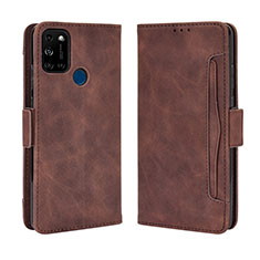 Funda de Cuero Cartera con Soporte Carcasa BY3 para Wiko View5 Marron