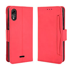 Funda de Cuero Cartera con Soporte Carcasa BY3 para Wiko Y51 Rojo