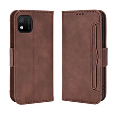 Funda de Cuero Cartera con Soporte Carcasa BY3 para Wiko Y52 Marron