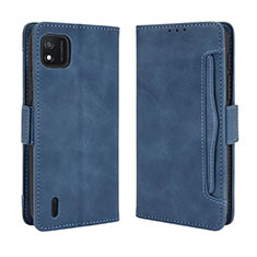 Funda de Cuero Cartera con Soporte Carcasa BY3 para Wiko Y62 Azul