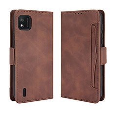 Funda de Cuero Cartera con Soporte Carcasa BY3 para Wiko Y62 Marron