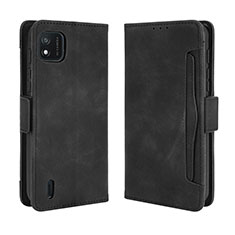 Funda de Cuero Cartera con Soporte Carcasa BY3 para Wiko Y62 Negro