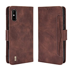 Funda de Cuero Cartera con Soporte Carcasa BY3 para Wiko Y81 Marron