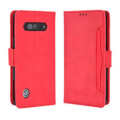 Funda de Cuero Cartera con Soporte Carcasa BY3 para Xiaomi Black Shark 4S Pro 5G Rojo