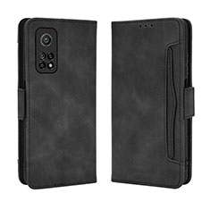 Funda de Cuero Cartera con Soporte Carcasa BY3 para Xiaomi Mi 10T 5G Negro