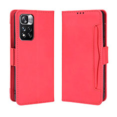 Funda de Cuero Cartera con Soporte Carcasa BY3 para Xiaomi Mi 11i 5G (2022) Rojo