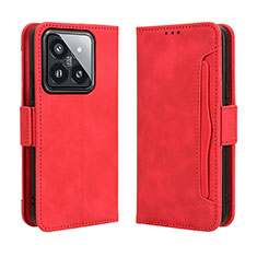 Funda de Cuero Cartera con Soporte Carcasa BY3 para Xiaomi Mi 14 5G Rojo