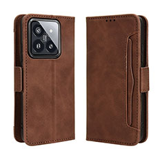 Funda de Cuero Cartera con Soporte Carcasa BY3 para Xiaomi Mi 14 Pro 5G Marron