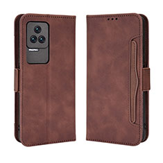 Funda de Cuero Cartera con Soporte Carcasa BY3 para Xiaomi Poco F4 5G Marron