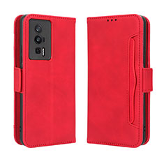 Funda de Cuero Cartera con Soporte Carcasa BY3 para Xiaomi Poco F5 Pro 5G Rojo