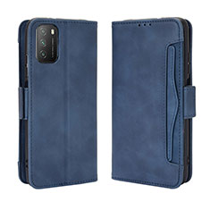 Funda de Cuero Cartera con Soporte Carcasa BY3 para Xiaomi Poco M3 Azul