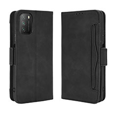 Funda de Cuero Cartera con Soporte Carcasa BY3 para Xiaomi Poco M3 Negro