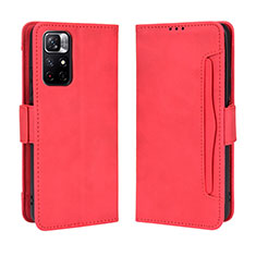 Funda de Cuero Cartera con Soporte Carcasa BY3 para Xiaomi Poco M4 Pro 5G Rojo