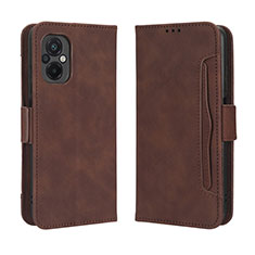 Funda de Cuero Cartera con Soporte Carcasa BY3 para Xiaomi Poco M5 4G Marron