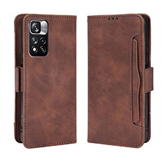 Funda de Cuero Cartera con Soporte Carcasa BY3 para Xiaomi Poco X4 NFC Marron