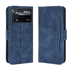 Funda de Cuero Cartera con Soporte Carcasa BY3 para Xiaomi Poco X4 Pro 5G Azul