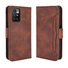 Funda de Cuero Cartera con Soporte Carcasa BY3 para Xiaomi Redmi 10 4G Marron