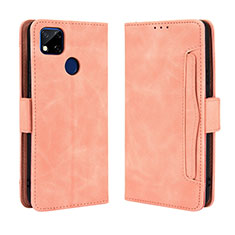 Funda de Cuero Cartera con Soporte Carcasa BY3 para Xiaomi Redmi 9 India Rosa