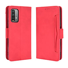 Funda de Cuero Cartera con Soporte Carcasa BY3 para Xiaomi Redmi 9 Power Rojo