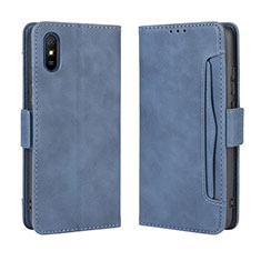 Funda de Cuero Cartera con Soporte Carcasa BY3 para Xiaomi Redmi 9i Azul