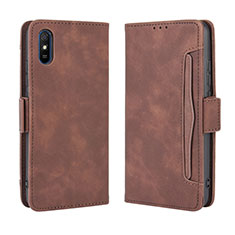 Funda de Cuero Cartera con Soporte Carcasa BY3 para Xiaomi Redmi 9i Marron